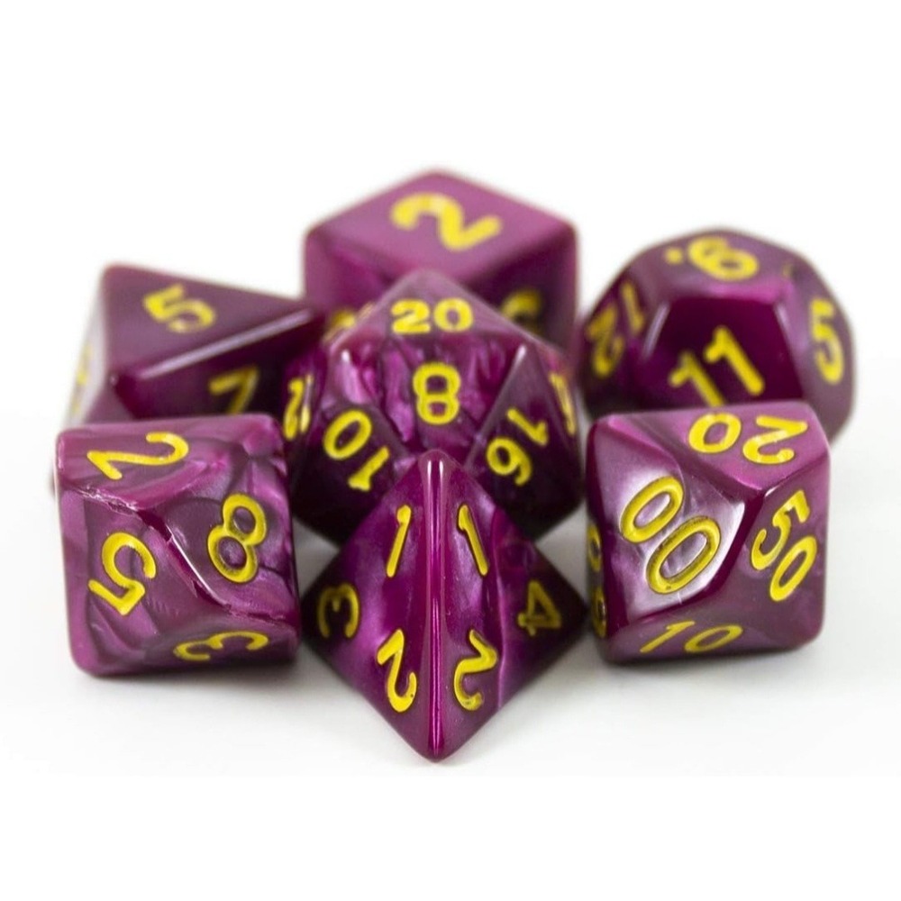 Paladin Roleplaying RPG Dice Set Plum Maroon Pearl 7-Piece Polyhedral D&D